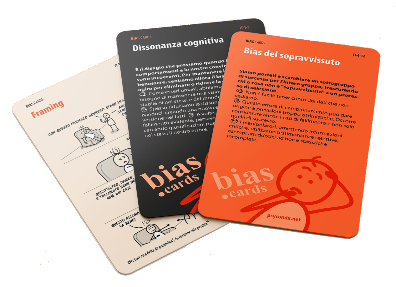 BIAS.CARDS: le carte delle a fumetti sui bias cognitivi